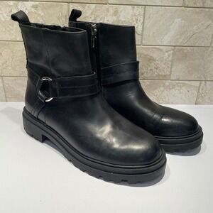 Blondo Trishell Waterproof Leather Ankle Boots Black Lug Sole TRIS01SD Mens 9M